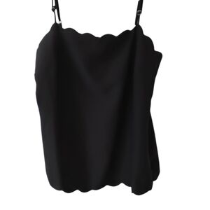 Banana Republic Black Camisole with Scalloped Edges
